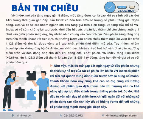 Bản tin thị trường ngày 22/06/2023