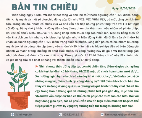 Bản tin thị trường ngày 13/06/2023