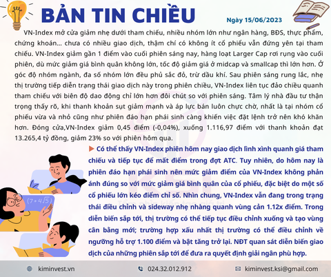 Bản tin thị trường ngày 15/06/2023