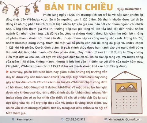 Bản tin thị trường ngày 16/06/2023