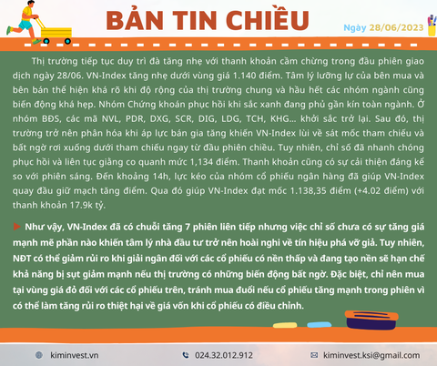 Bản tin thị trường ngày 27/06/2023