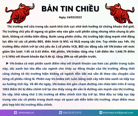 Bản tin thị trường ngày 24/03/2023