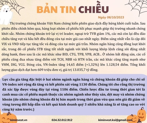 Bản tin thị trường ngày 06/10/2023