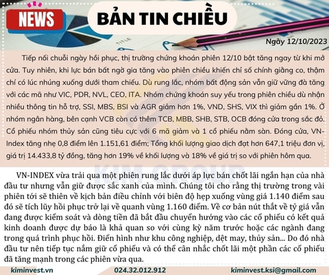 Bản tin thị trường ngày 12/10/2023