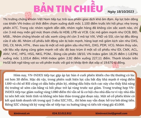 Bản tin thị trường ngày 18/10/2023