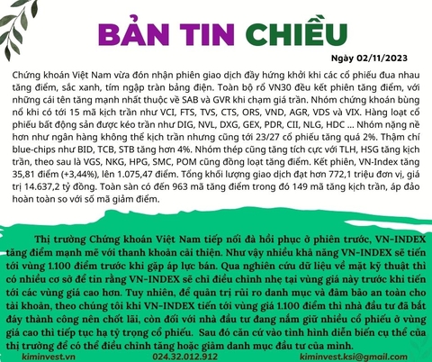 Bản tin thị trường ngày 02/11/2023