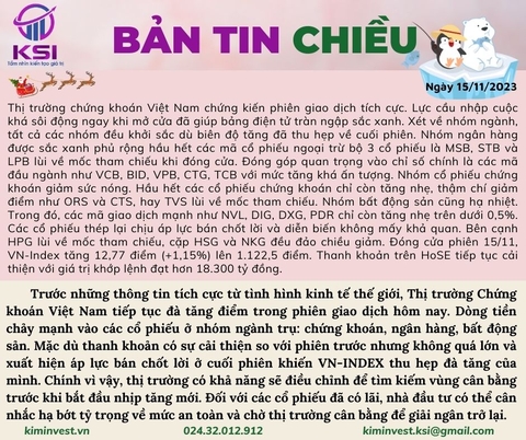Bản tin thị trường ngày 15/11/2023