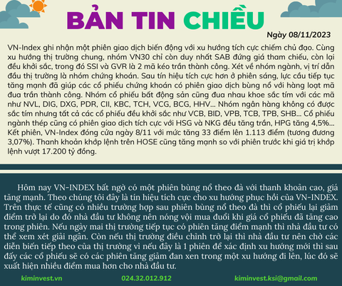 Bản tin thị trường ngày 08/11/2023