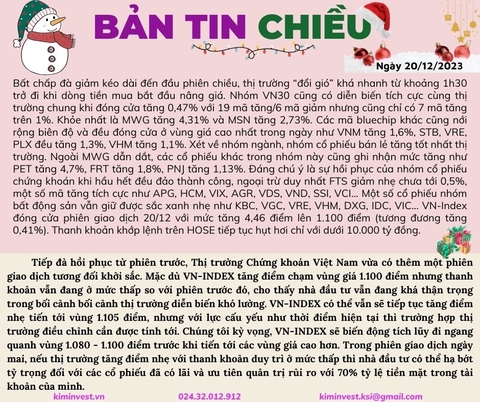 Bản tin thị trường ngày 20/12/2023
