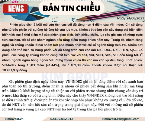 Bản tin thị trường ngày 24/08/2023
