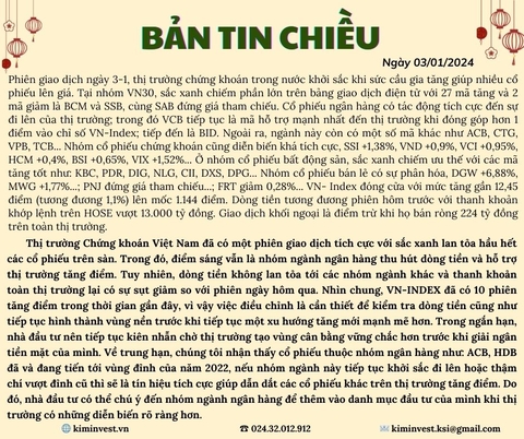 Bản tin thị trường ngày 03/01/2024