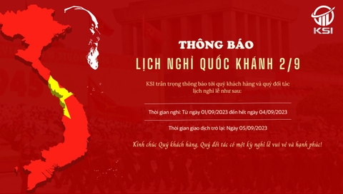 THÔNG BÁO: LỊCH NGHỈ LỄ QUỐC KHÁNH 2/9