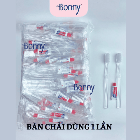 Bàn chải khách sạn dùng 1 lần túi nilon bịch 100 chiếc