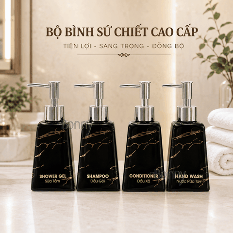 Bình dáng thang đen vân vàng kim 200ml