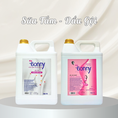 Combo 1 can dầu gội + 1 can sữa tắm Bonny 5L