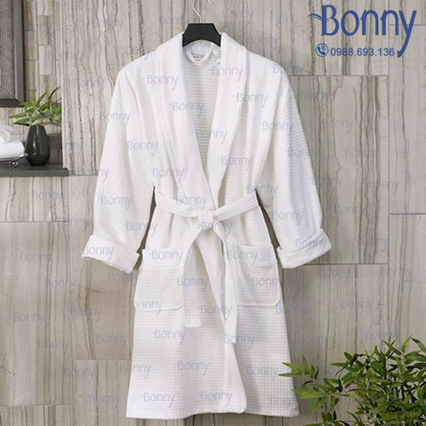 Áo choàng tắm trắng 100% cotton hàng A