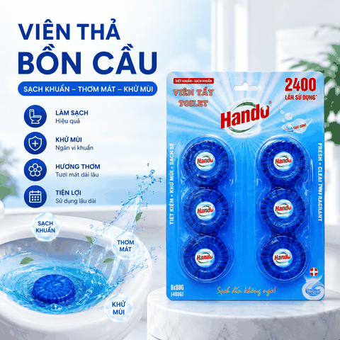Viên thả bồn cầu khử mùi hôi Hando vỉ 6 viên