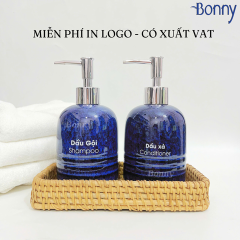 Bình trụ tròn béo men hỏa biến xanh đậm TT04-HBDAM 430ml