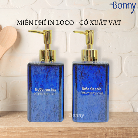 Bình chữ nhật men hỏa biến xanh đậm TT06-HBDAM 340ml