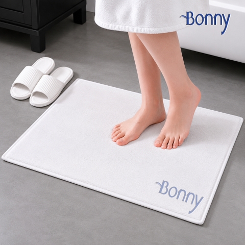 Thảm chân 100% cotton siêu thấm hút 45x65cm - Trắng