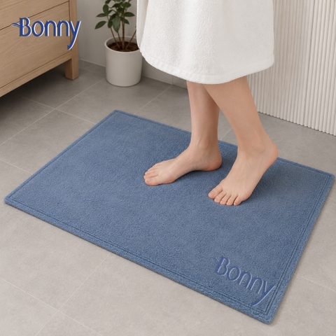 Thảm chân 100% cotton siêu thấm hút 45x65cm - GHI