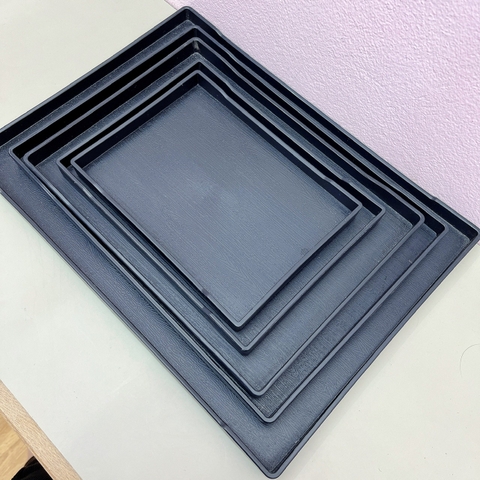 Khay nhựa vân gỗ đen