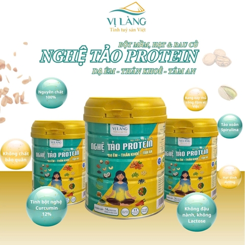 Nghệ Tảo Protein Đậu & Hạt Vị Làng 650G Hỗ Trợ Tiêu Hóa, Bổ Sung Protein Thực Vật, Thay Thế Bữa Ăn