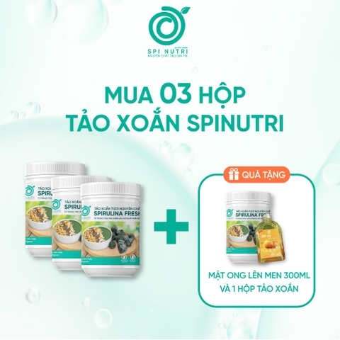 COMBO MUA 3 TẶNG 1 TẢO XOẮN TƯƠI NGUYÊN CHẤT SPINUTRI TẶNG 200ML MẬT ONG LÊN MEN