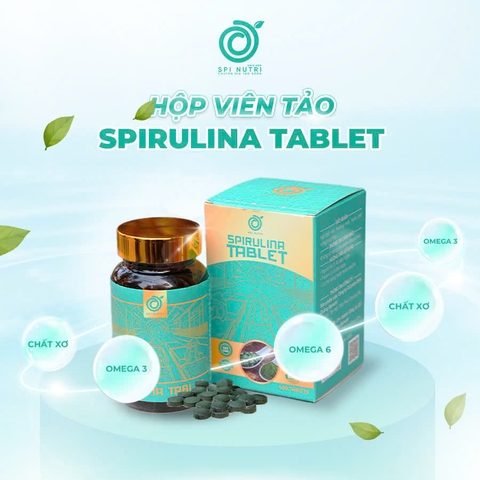 VIÊN NÉN TẢO XOẮN SPIRULINA NGUYÊN CHẤT SPINUTRI LỌ 400 VIÊN