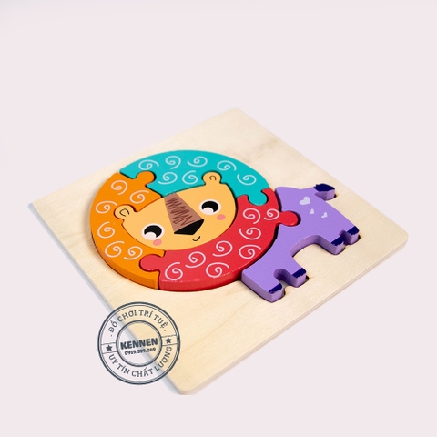Ghép hình puzzle 3D cho bé từ 2 tuổi level 1 miếng vuông LOẠI ĐẸP