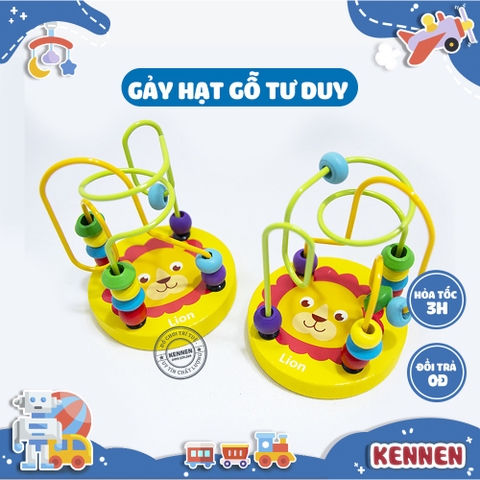 Luồn hạt gỗ - giáo cụ Montessori LOẠI ĐẸP