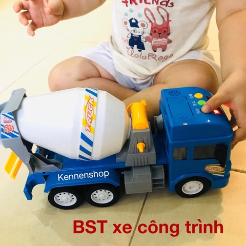 Mô hình xe bồn [Siêu to khổng lồ] bánh đà khoẻ và đèn nhạc cho bé