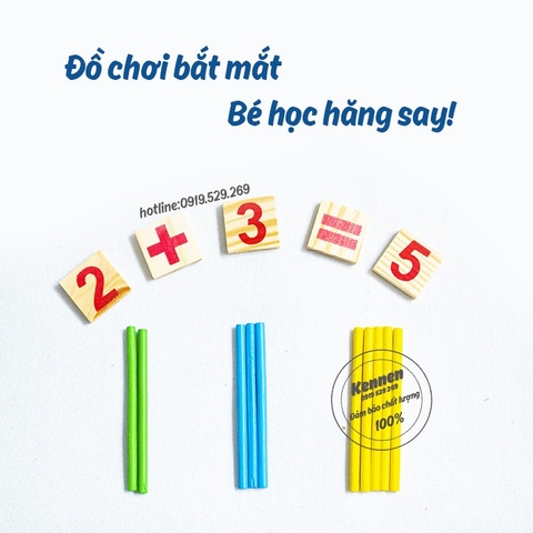 Bộ đồ chơi que tính học toán cho bé, que tính học đếm cho trẻ LOẠI ĐẸP