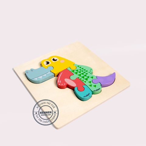 Ghép hình puzzle 3D cho bé từ 2 tuổi level 1 miếng vuông LOẠI ĐẸP