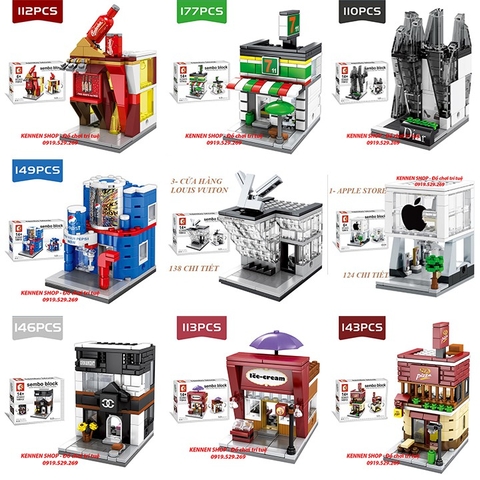 Lắp ghép Sembo con phố mini COMBO 8