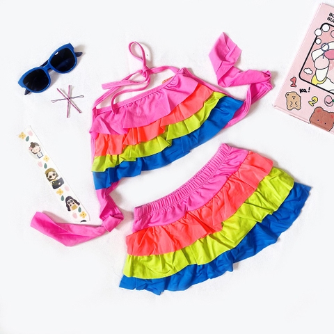 Bikini bé gái xếp tầng nhiều màu (size 18-30 kg)
