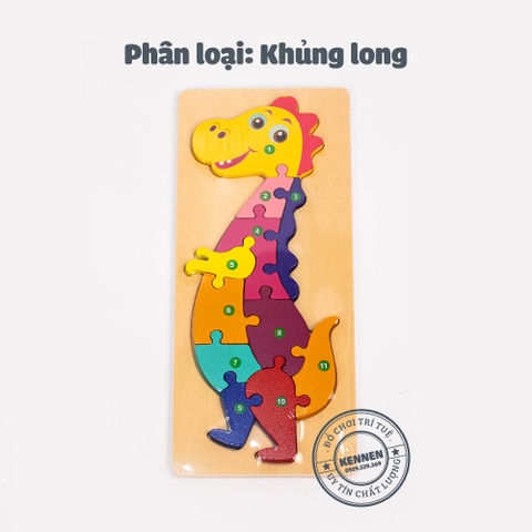Ghép hình puzzle 3D cho bé từ 3 tuổi level 2 miếng chữ nhật LOẠI ĐẸP