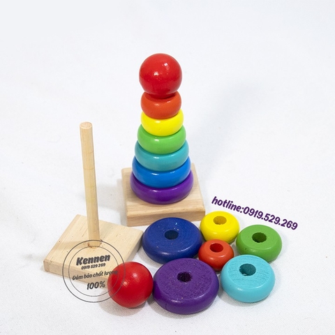 Xếp tháp cầu vồng giáo cụ montessori cho bé từ 1-3 tuổi LOẠI ĐẸP