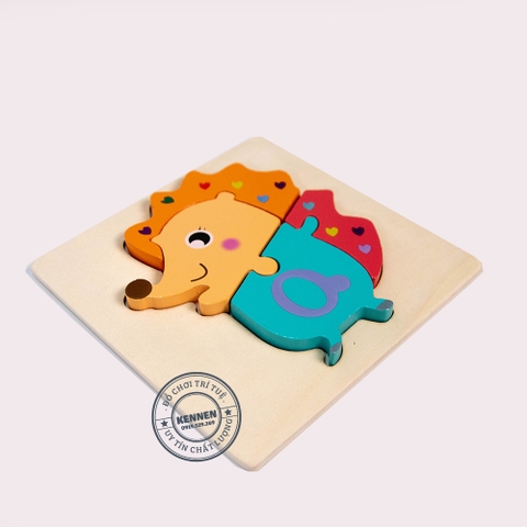 Ghép hình puzzle 3D cho bé từ 2 tuổi level 1 miếng vuông LOẠI ĐẸP