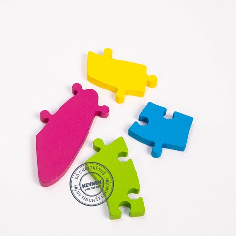 Ghép hình puzzle 3D cho bé từ 3 tuổi level 2 miếng chữ nhật LOẠI ĐẸP