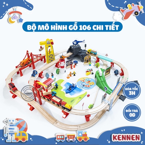 Siêu mô hình thành phố gỗ [Phát triển tư duy sáng tạo] 106 chi tiết kích thước 1.2x1.3m