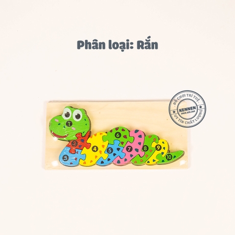 Ghép hình puzzle 3D cho bé từ 3 tuổi level 2 miếng chữ nhật LOẠI ĐẸP