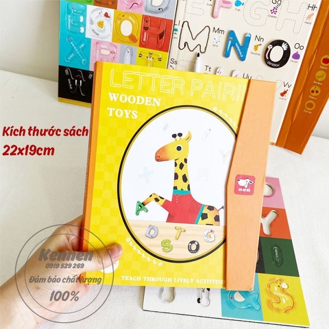 Sách hươu có nam châm học chữ cái kèm bút viết