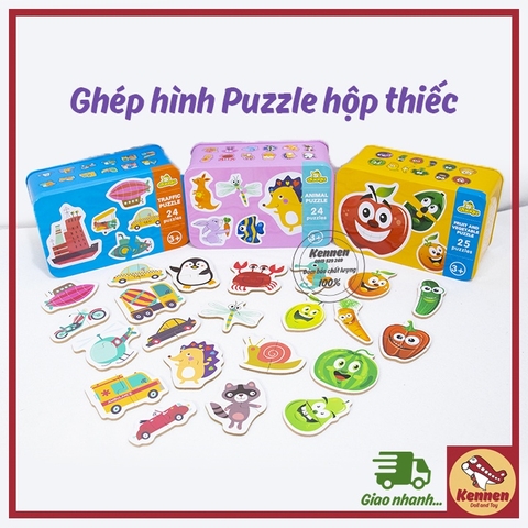 Ghép hình puzzle hộp thiếc LOẠI ĐẸP