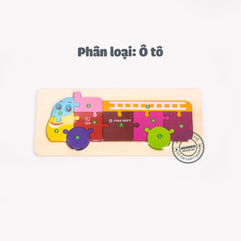 Ghép hình puzzle 3D cho bé từ 3 tuổi level 2 miếng chữ nhật LOẠI ĐẸP