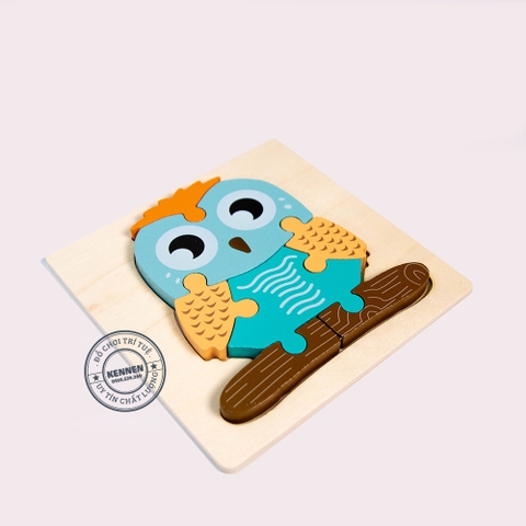 Ghép hình puzzle 3D cho bé từ 2 tuổi level 1 miếng vuông LOẠI ĐẸP