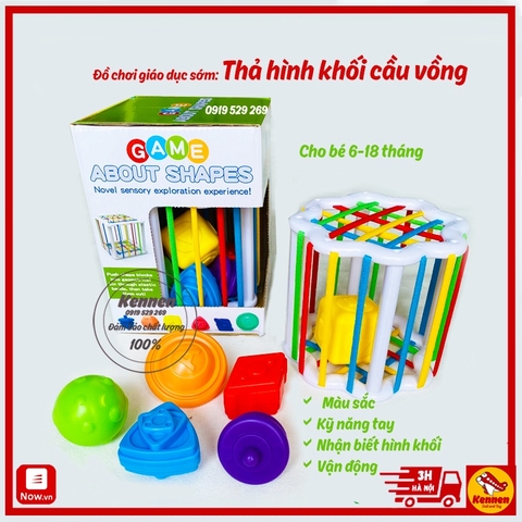Đồ chơi giáo dục sớm Thả hình khối cầu vồng phát triển tư duy cho bé từ 6-18m LOẠI ĐẸP