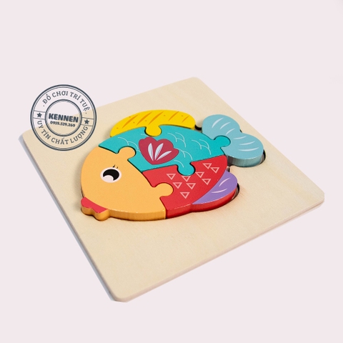 Ghép hình puzzle 3D cho bé từ 2 tuổi level 1 miếng vuông LOẠI ĐẸP