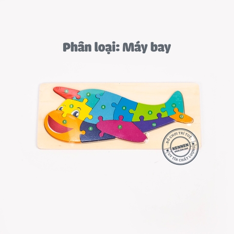 Ghép hình puzzle 3D cho bé từ 3 tuổi level 2 miếng chữ nhật LOẠI ĐẸP