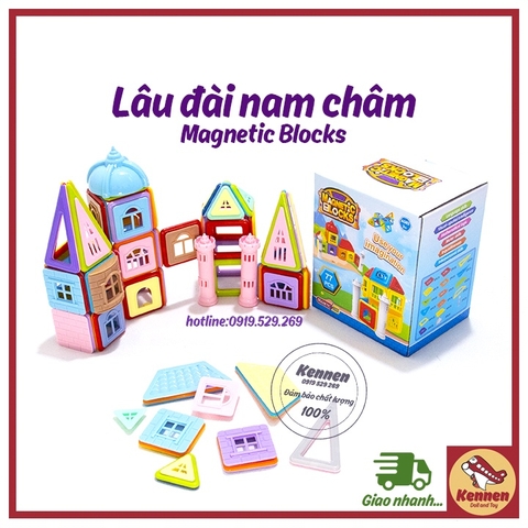 Ghép lâu đài nam châm Magnetic Blocks 77-105 chi tiết